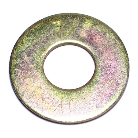 Midwest Fastener Flat Washer, For Screw Size 7/8" , Steel Zinc Yellow Finish, 5 PK 08203